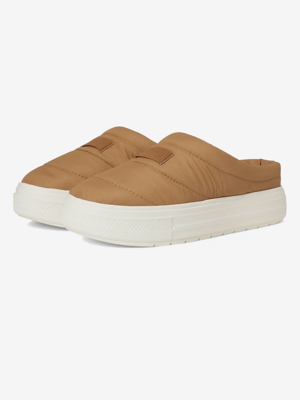 Converse Quilted Slip-On Mule in Tan with White Platform